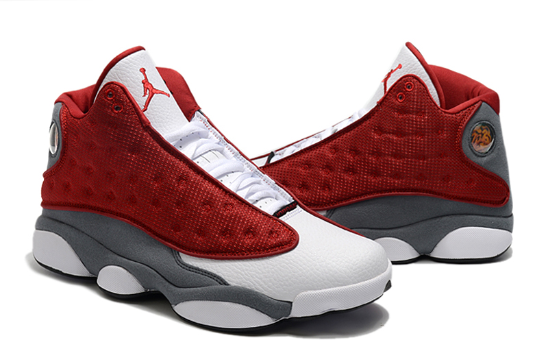 2020 Air Jordan 13 Retro White Wine Red Grey Shoes - Click Image to Close